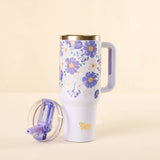 Lifestyle Flip Straw Tumbler, 40 oz. - Bouquet Beauty Purple