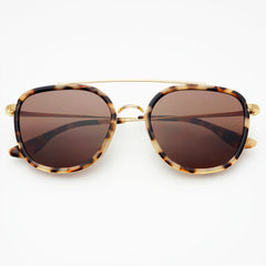 FREYRS Weston Actate Round Unisex Sunglasses - Milky Tortoise/Brown - Lace and Grace Boutique