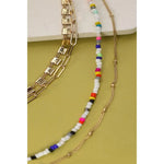 Beaded Layer Necklace - Multicolor - Lace and Grace Boutique