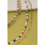 Beaded Layer Necklace - Multicolor - Lace and Grace Boutique