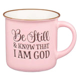 Be Still & Know That I Am God Camp Mug - Pink - Lace and Grace Boutique