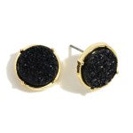 Druzy Stud Earrings - Black