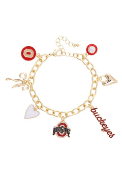 Ohio State Buckeyes Icon Charm Bracelet - Lace and Grace Boutique