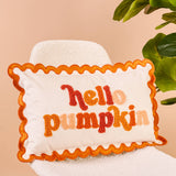 Hello Pumpkin Scalloped Edge Throw Pillow