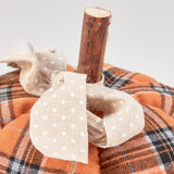 Plaid Polka Dot Bow Decorative Pumpkin