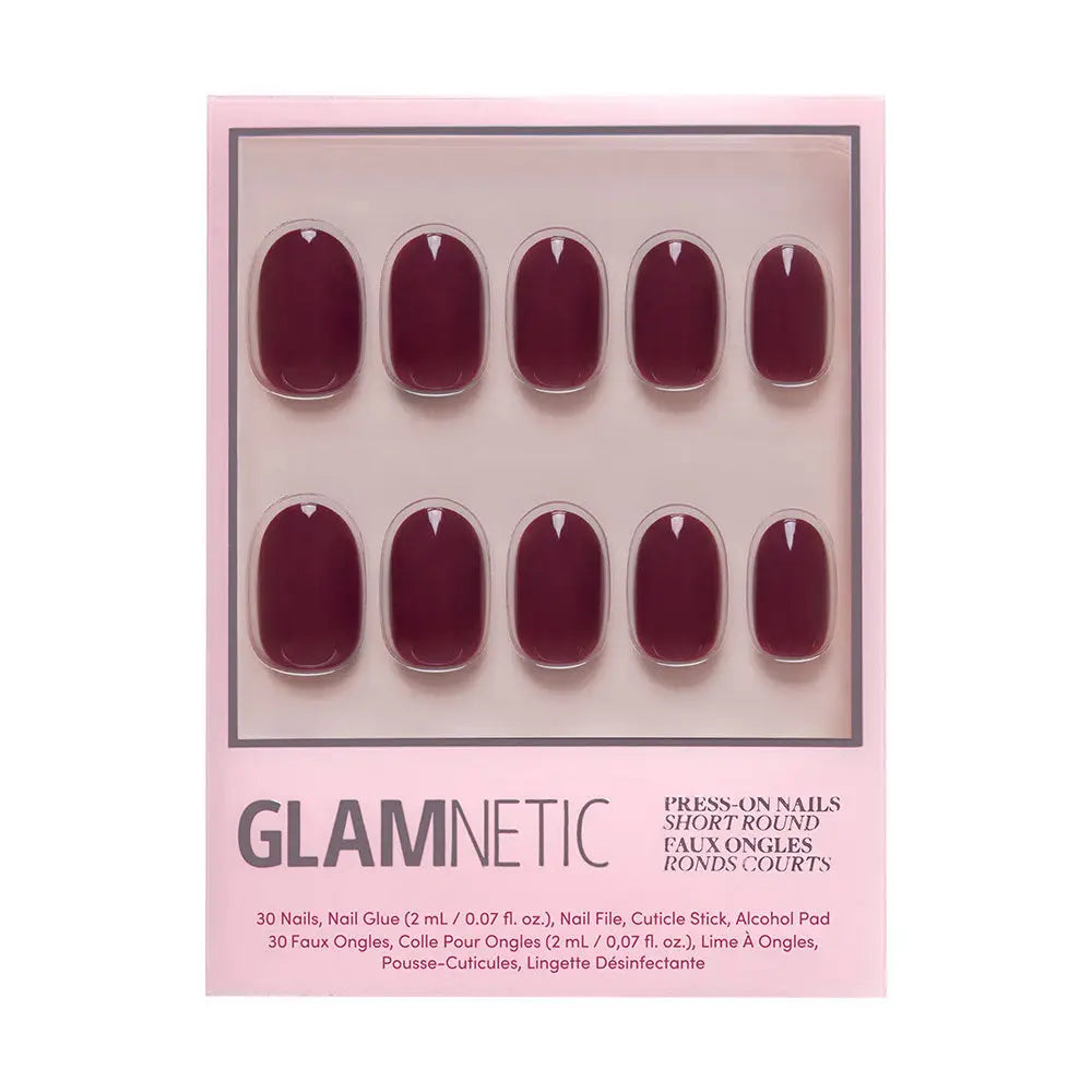 Glamnetic Press On Nails - Berry Maroon - Lace and Grace Boutique