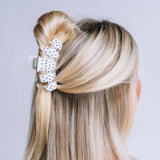Teleties Classic Claw Clip | Medium - White Polka Dot Party