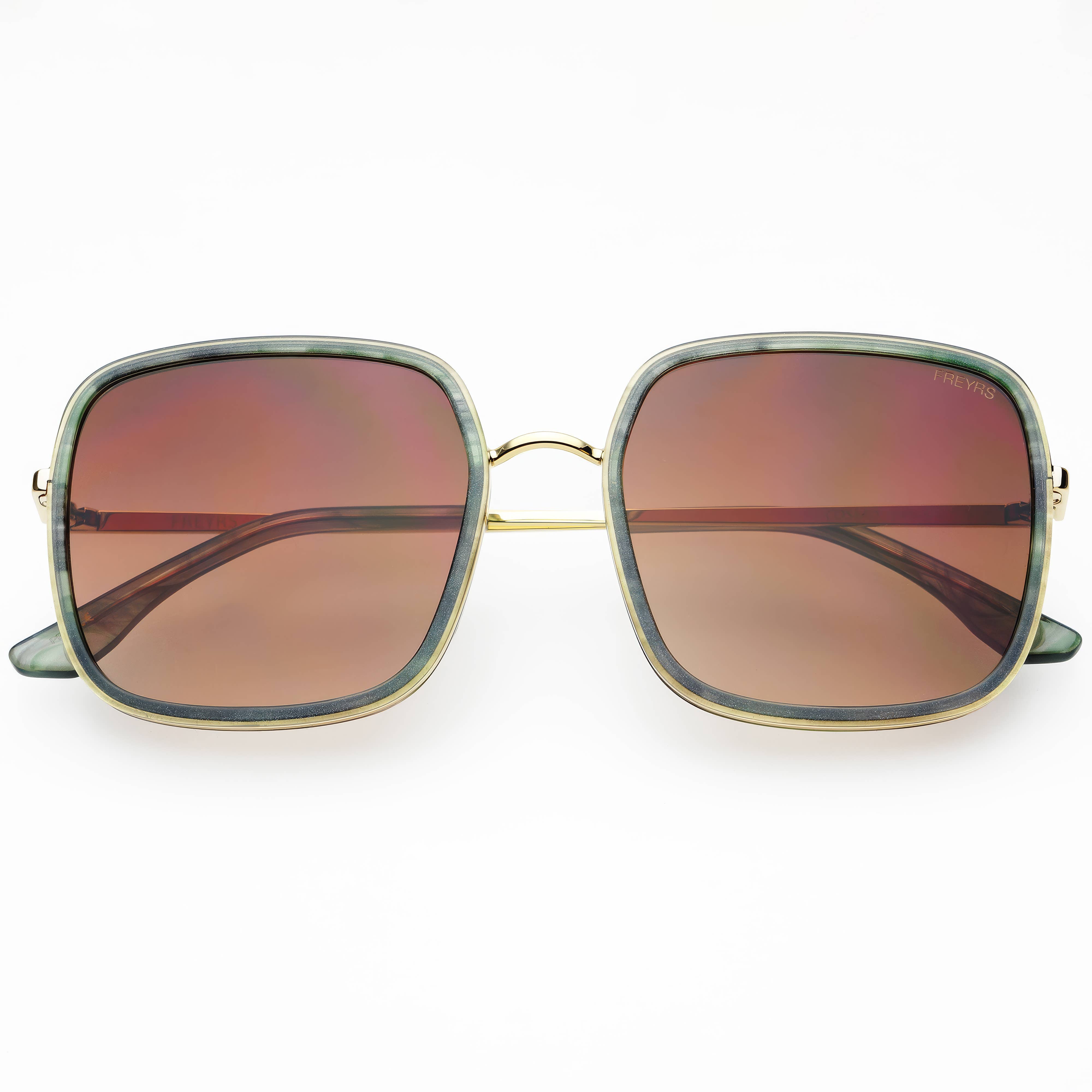 FREYRS Cosmo Acetate Womens Square Sunglasses - Emerald Green - Lace and Grace Boutique