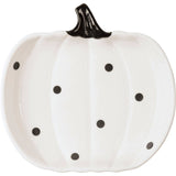 Polka Dot Pumpkins Plate Set - Black/White
