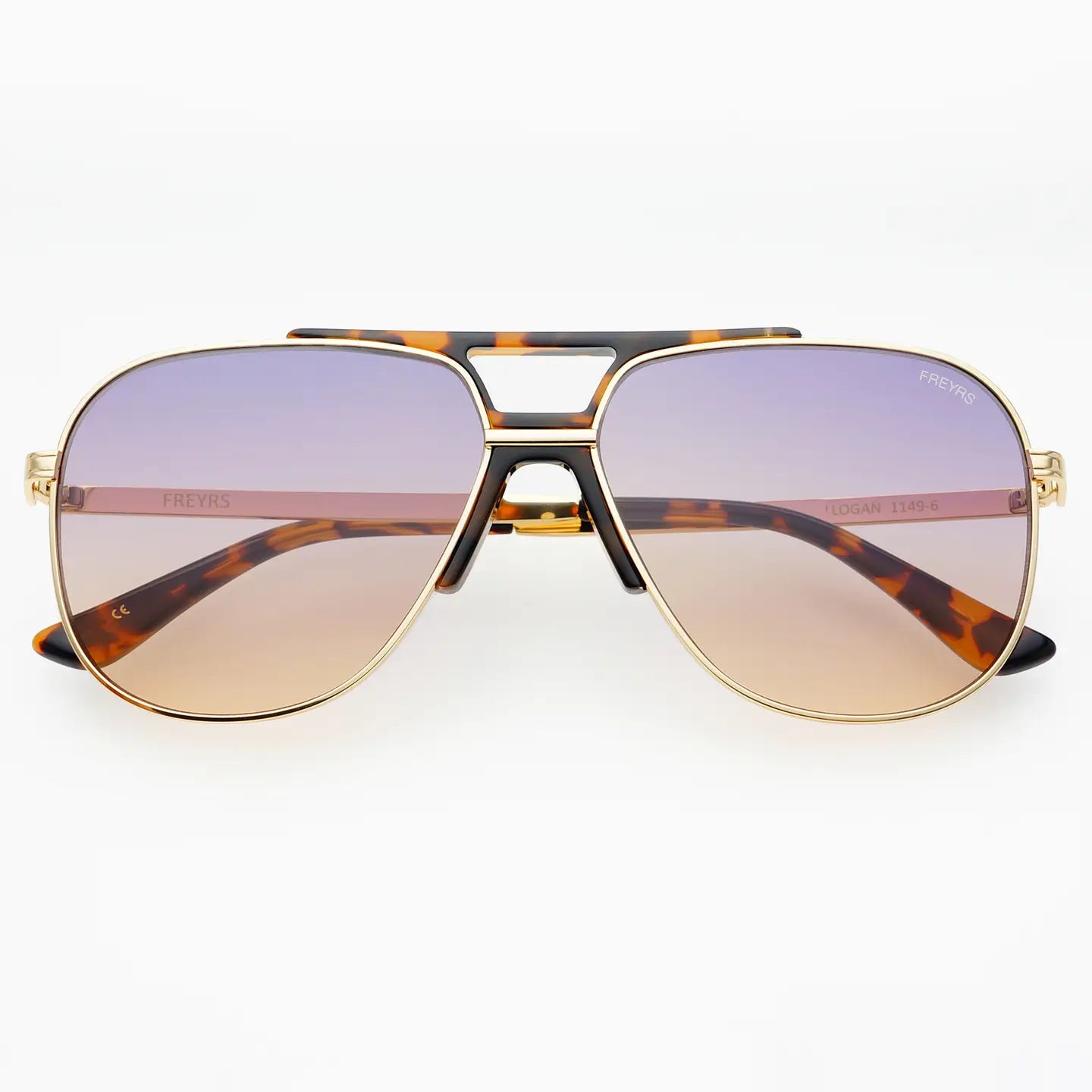 FREYRS Logan Acetate Aviator Unisex Sunglasses - Tortoise Sunrise - Lace and Grace Boutique