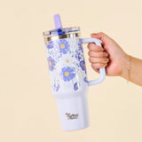 Lifestyle Flip Straw Tumbler, 40 oz. - Bouquet Beauty Purple