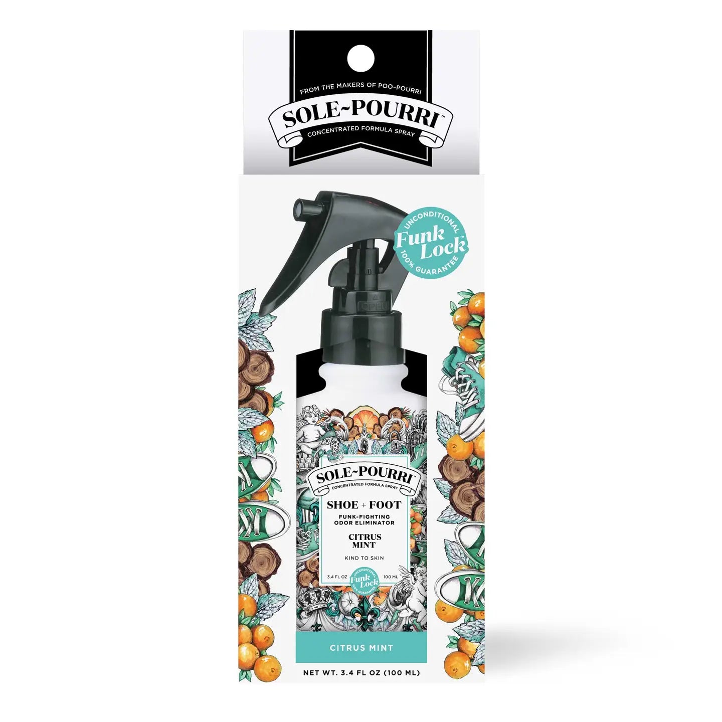 Sole-Pourri Shoe + Foot Odor Eliminator, 100 ml. - Citrus Mint - Lace and Grace Boutique