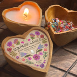 Natural Life Wooden Heart Surprise Candle