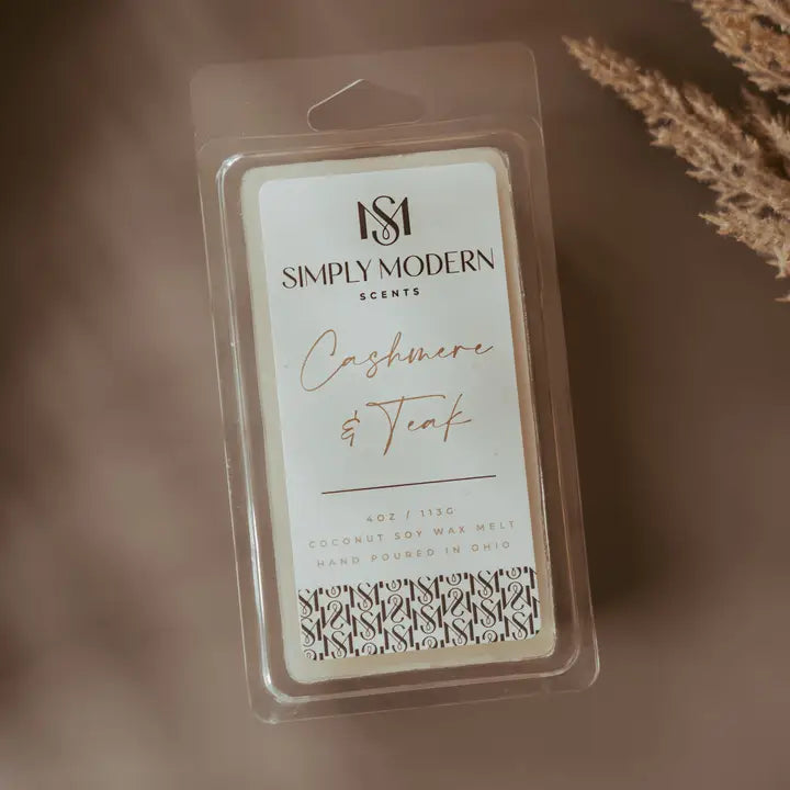 Simply Modern Soy Wax Melt - Cashmere & Teak - Lace and Grace Boutique