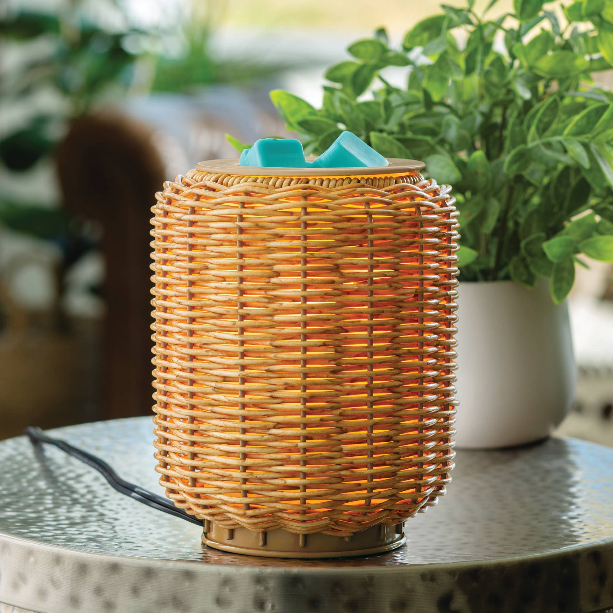 Wicker Lantern Illumination Fragrance Warmer - Lace and Grace Boutique