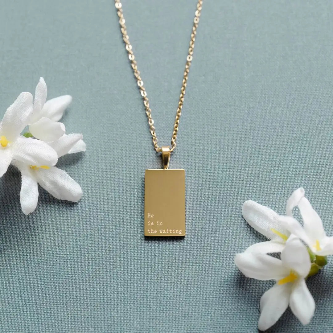 He Is In The Waiting 18kt Gold Necklace - Lace and Grace Boutique