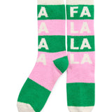 Fa La La La Cozy Socks - Green/Pink