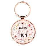 World's Greatest Mom Floral Keychain