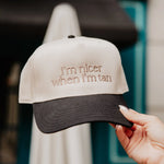 I'm Nicer When I'm Tan Two-Toned Vintage Cap - Black/Tan - Lace and Grace Boutique