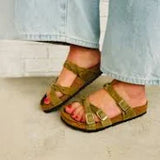 Birkenstock Franca Braided Oiled Leather Sandal - Olive Green