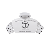 Teleties Classic Claw Clip | Medium - White Polka Dot Party