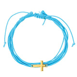 Woven Multi-Strap Cross Charm Bracelets