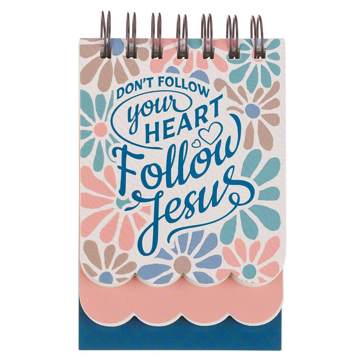 Follow Jesus Spiral Notepad - Floral Coral - Lace and Grace Boutique