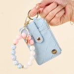 Woven Keychain Wallet - Light Blue - Lace and Grace Boutique