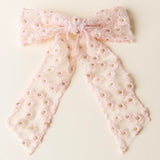 Ditzy Daisies Hair Bow - Blush
