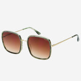 FREYRS Cosmo Acetate Womens Square Sunglasses - Emerald Green