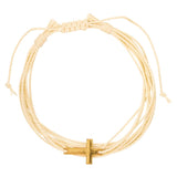 Woven Multi-Strap Cross Charm Bracelets
