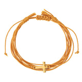 Woven Multi-Strap Cross Charm Bracelets