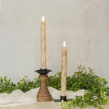 3D Flame 9.5" Cream Taper Candles, Set Of 2