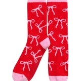 Bow Cozy Socks - Red