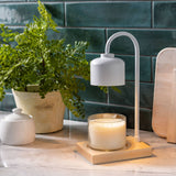 White & Wood Arched Candle Warmer Lamp - Lace and Grace Boutique