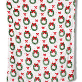 Christmas Bow Wreath Soft Throw Blanket