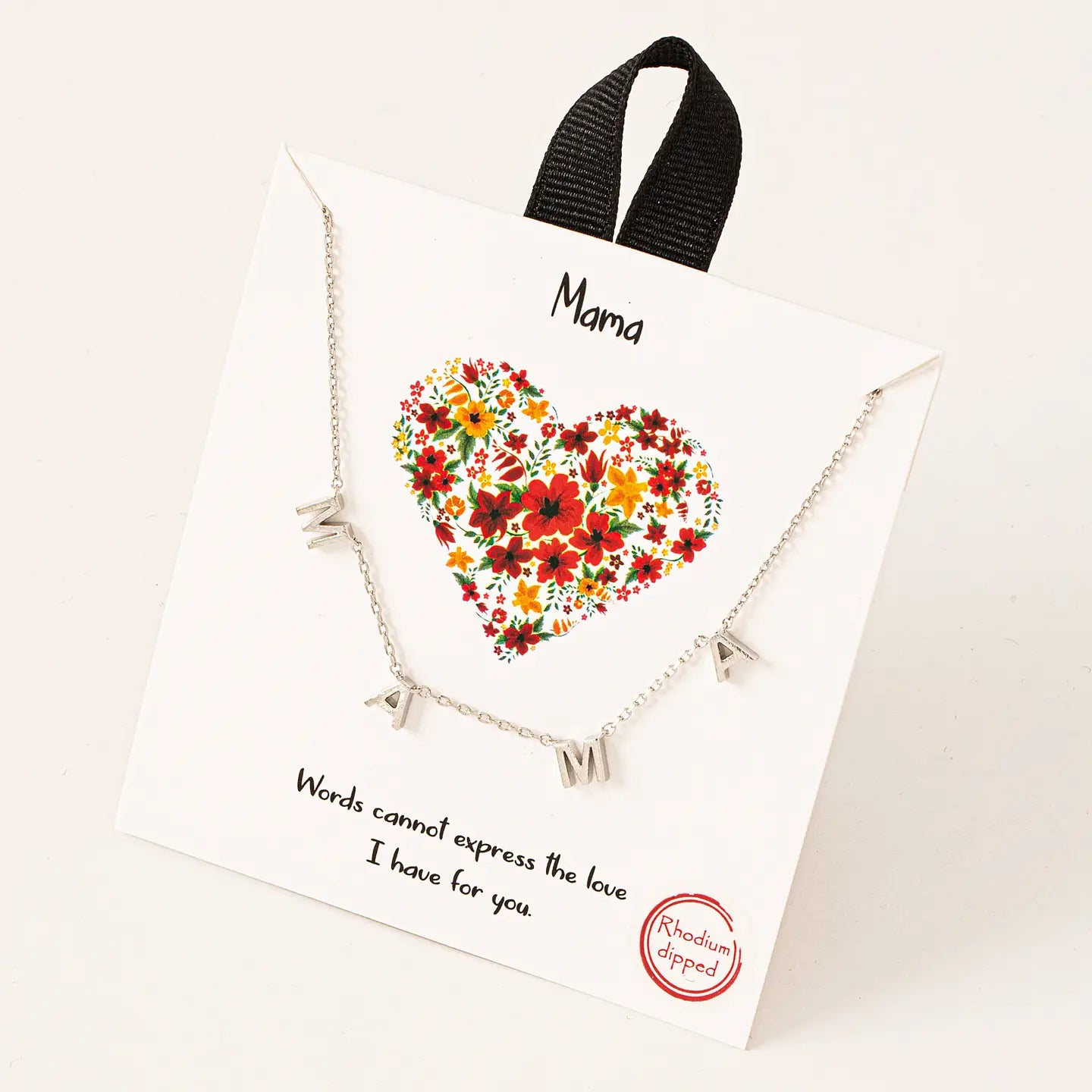 Mama Pendant Necklace - Silver - Lace and Grace Boutique
