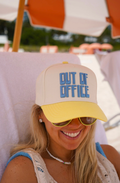 Out Of Office Trucker Hat - Butter Yellow - Lace and Grace Boutique