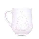 Christmas Tree Embossed Mug - White
