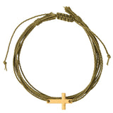 Woven Multi-Strap Cross Charm Bracelets