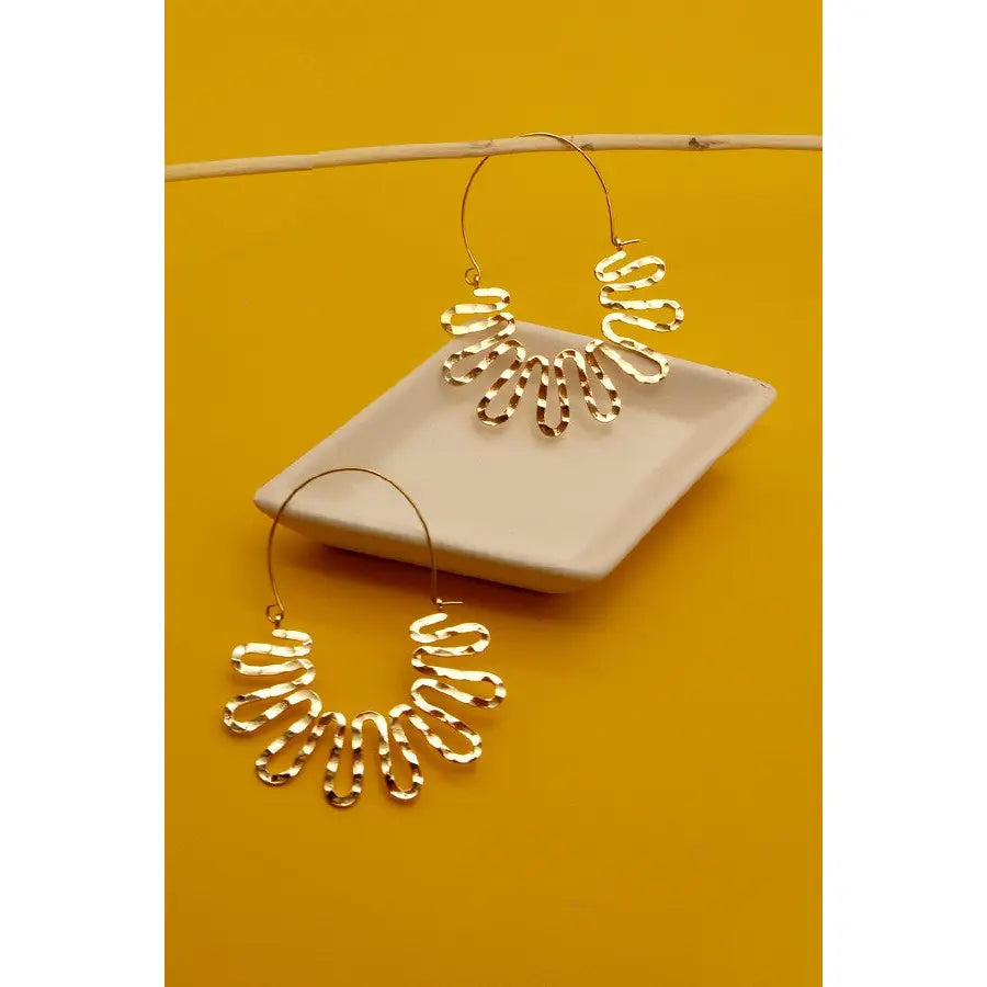Swirl Drop Earrings - Gold - Lace and Grace Boutique