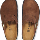 Birkenstock Boston Chunky Suede Leather Clog - Dark Tea/Black - Lace and Grace Boutique