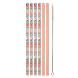 Swig Full Bloom + Coral Reusable Straw Set - Lace and Grace Boutique