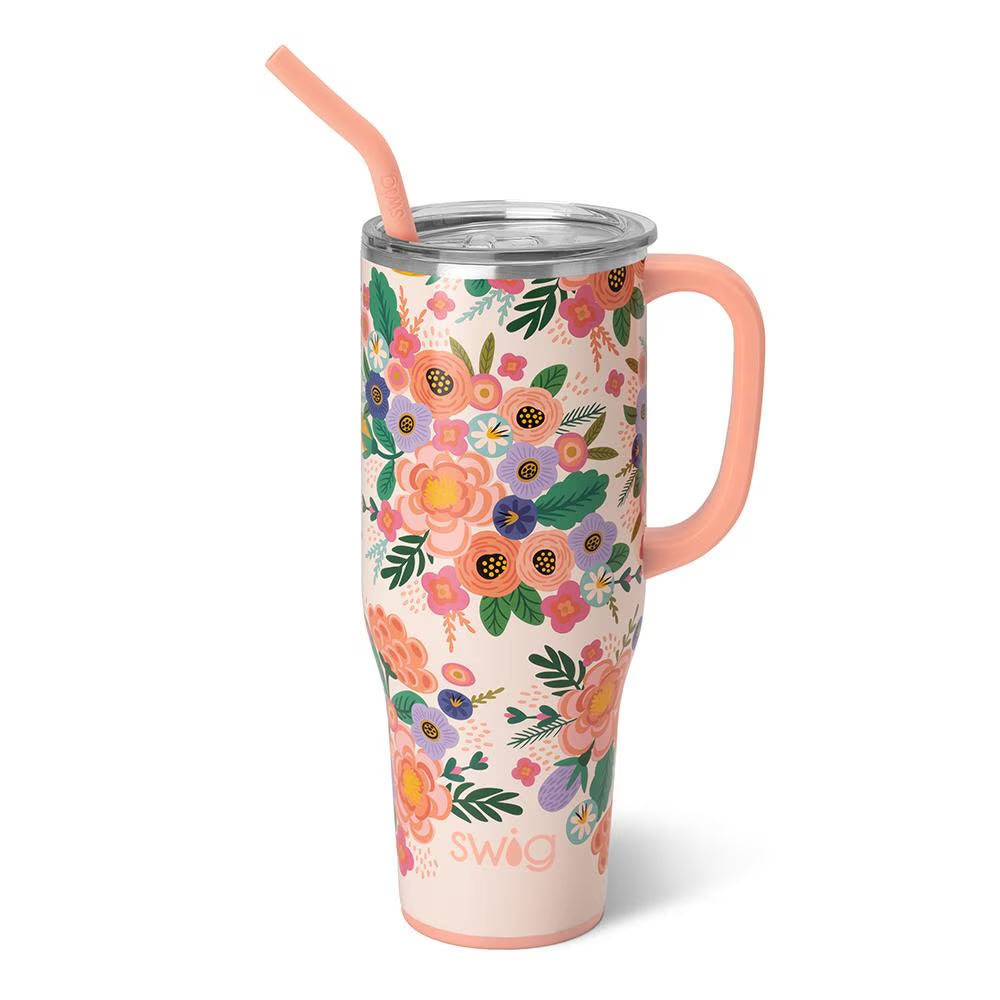 Swig Full Bloom + Coral Mega Mug 40oz - Lace and Grace Boutique