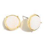 Druzy Stud Earrings - White